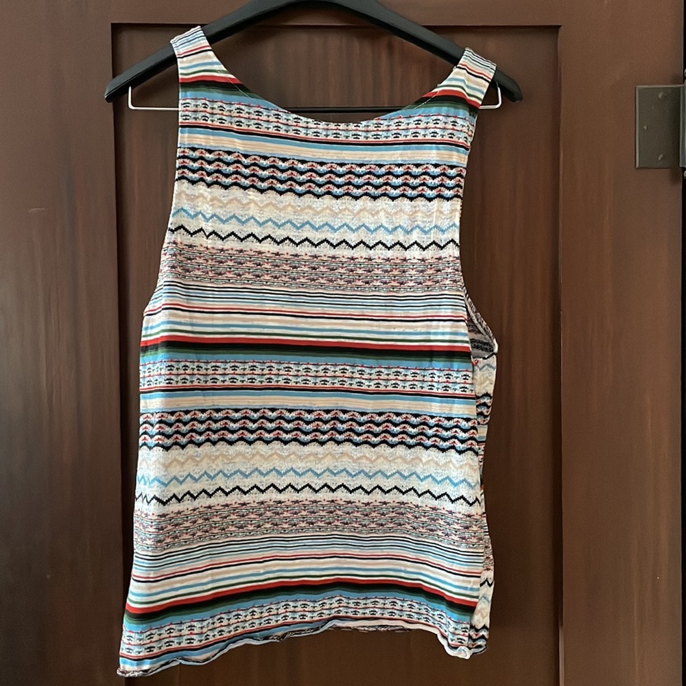 Colorful Striped Pattern Muscle Tank Size M/L - Picture 2 of 3